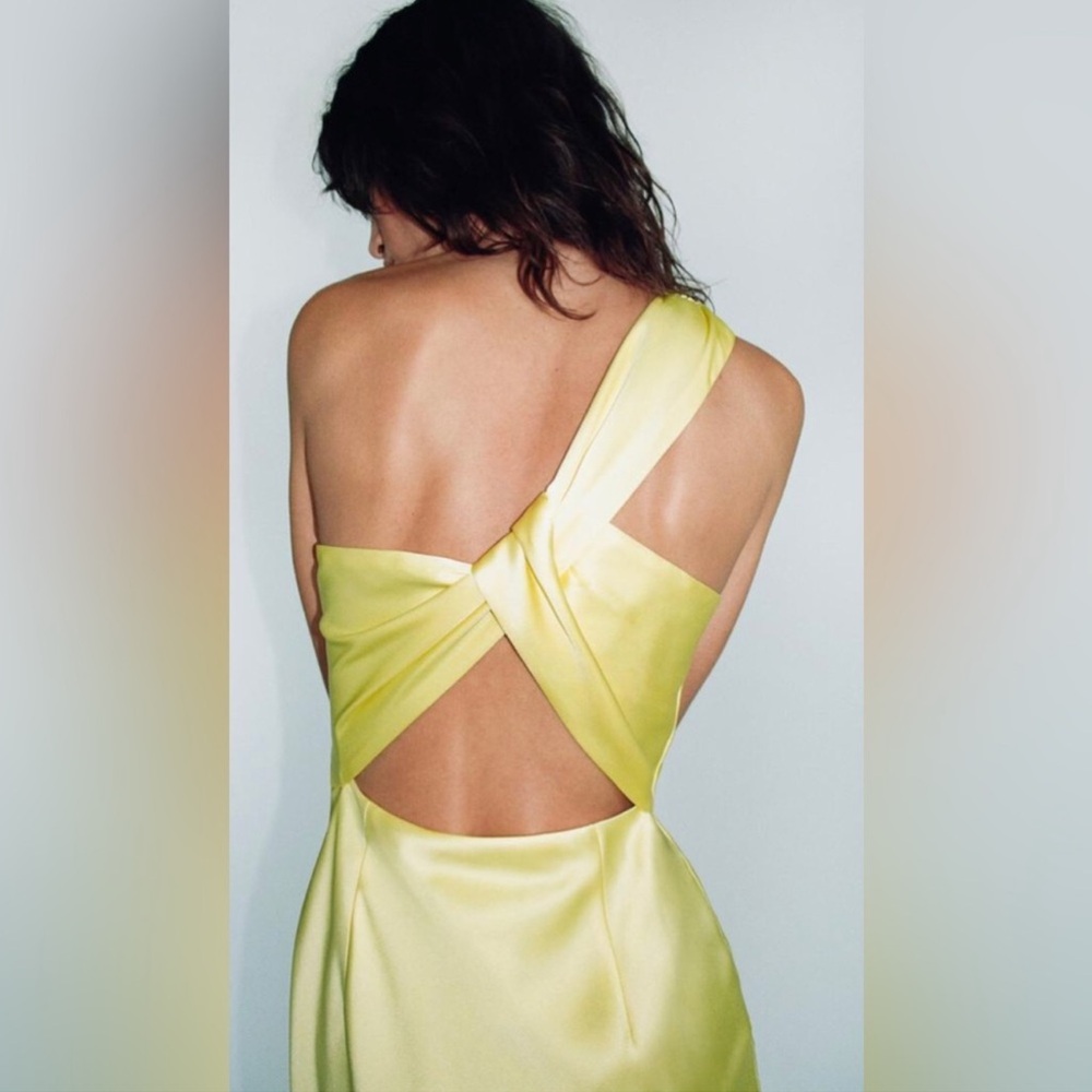 ASYMMETRIC SATIN EFFECT DRESS NWT